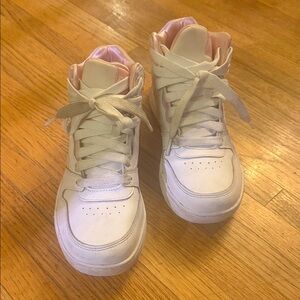 Reebok White and Pink High-Tops